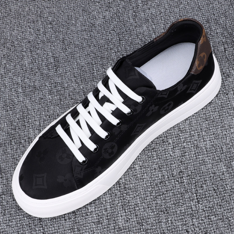 夏季冰丝徕卡帆布鞋男日常软底薄款透气休闲鞋潮印花一脚蹬男布鞋