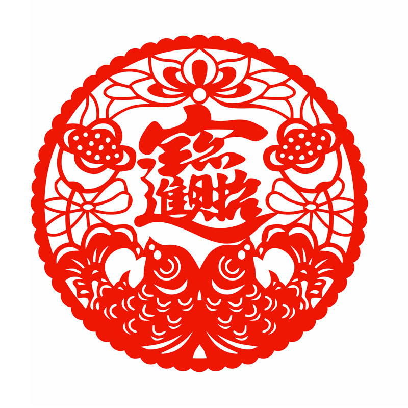 招财进宝静电贴纸财神窗花貔貅剪纸店铺开业玻璃贴门贴画双面红