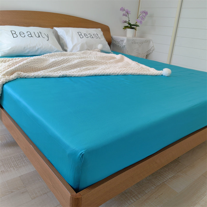 特价1.8m 孔雀蓝纯天丝夏季顺滑凉感莱赛尔床笠床垫保护套180x200