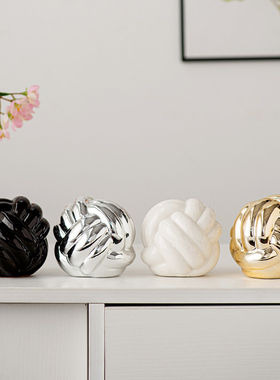 轻奢现代陶瓷线条纹理陶瓷摆件北欧风格家居装饰摆件摆饰