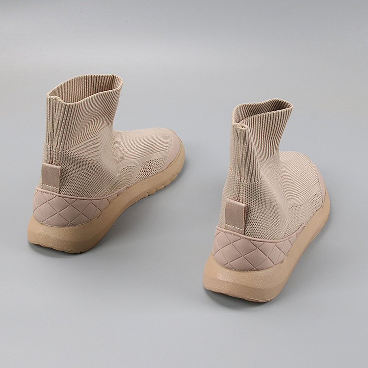 FOREIGN TRADE PLUS SIZE UNITED STATES LOW HEEL STRETCH KNIT SKINNY BOOTS BOOTS FLAT SLEEVE PLATFORM CASUAL BOOTIES WOMENS BOOTS