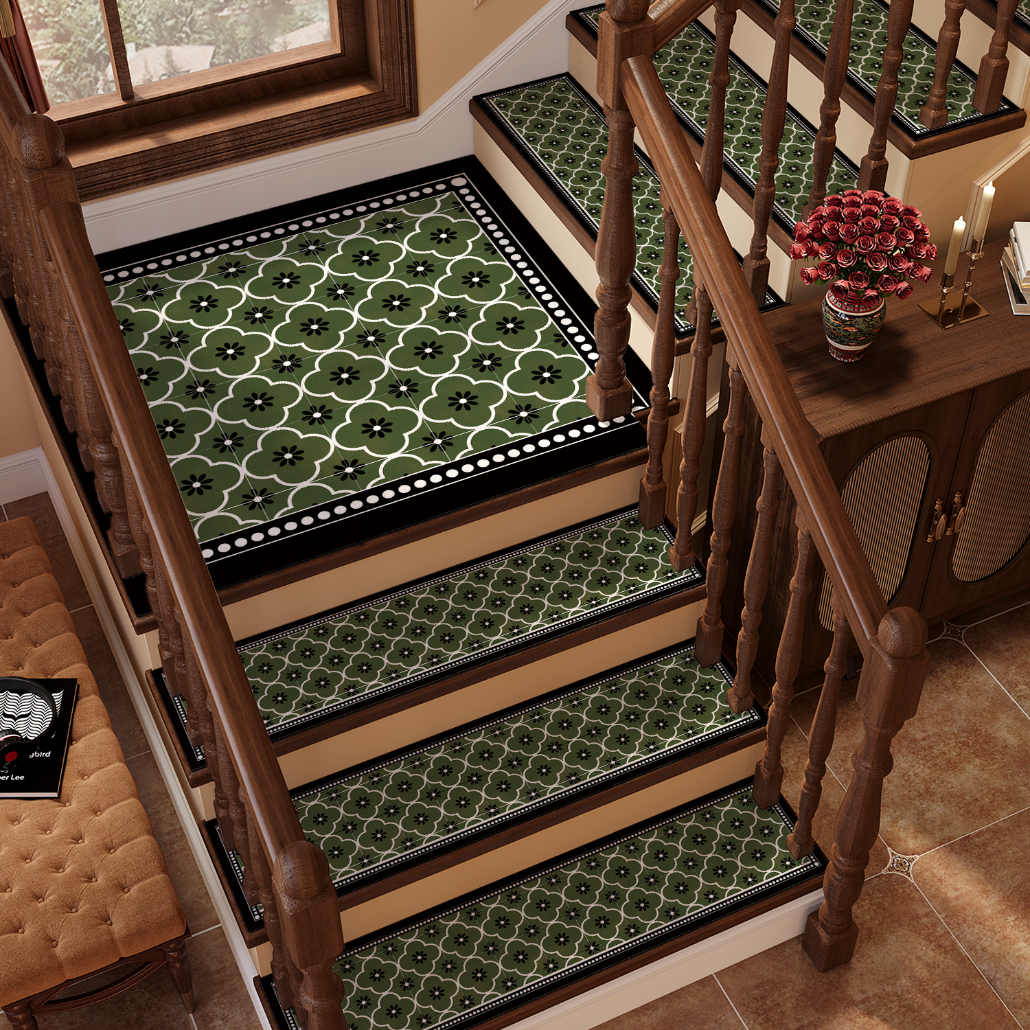 复古实木楼梯踏步垫防滑防摔