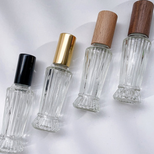 香水分装瓶高端便携式小样瓶按压瓶玻璃喷雾替换瓶15ml木盖空瓶子