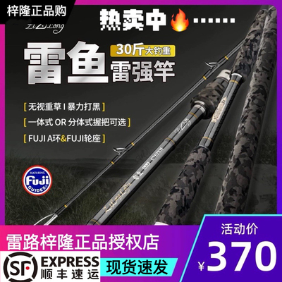 正品梓隆雷鱼雷强竿富士远投打黑2.28XH中雷2.4XXH重雷锚鱼路亚竿