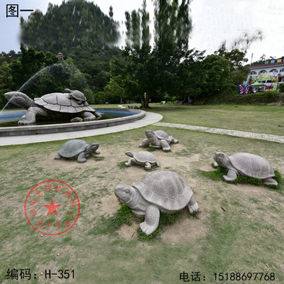 汉白玉龙龟公园摆件大理石