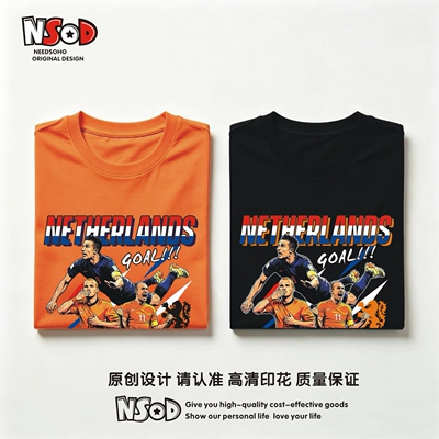 世界杯杯荷兰球迷恤短袖足球衣服