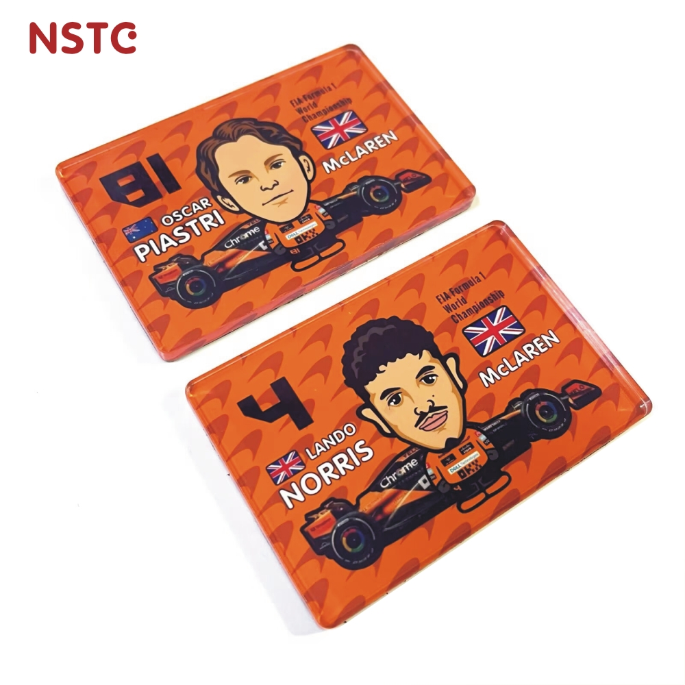 迈凯伦F1车迷冰箱贴 一套2个 兰多诺里斯皮亚斯特里卡通赛车周边