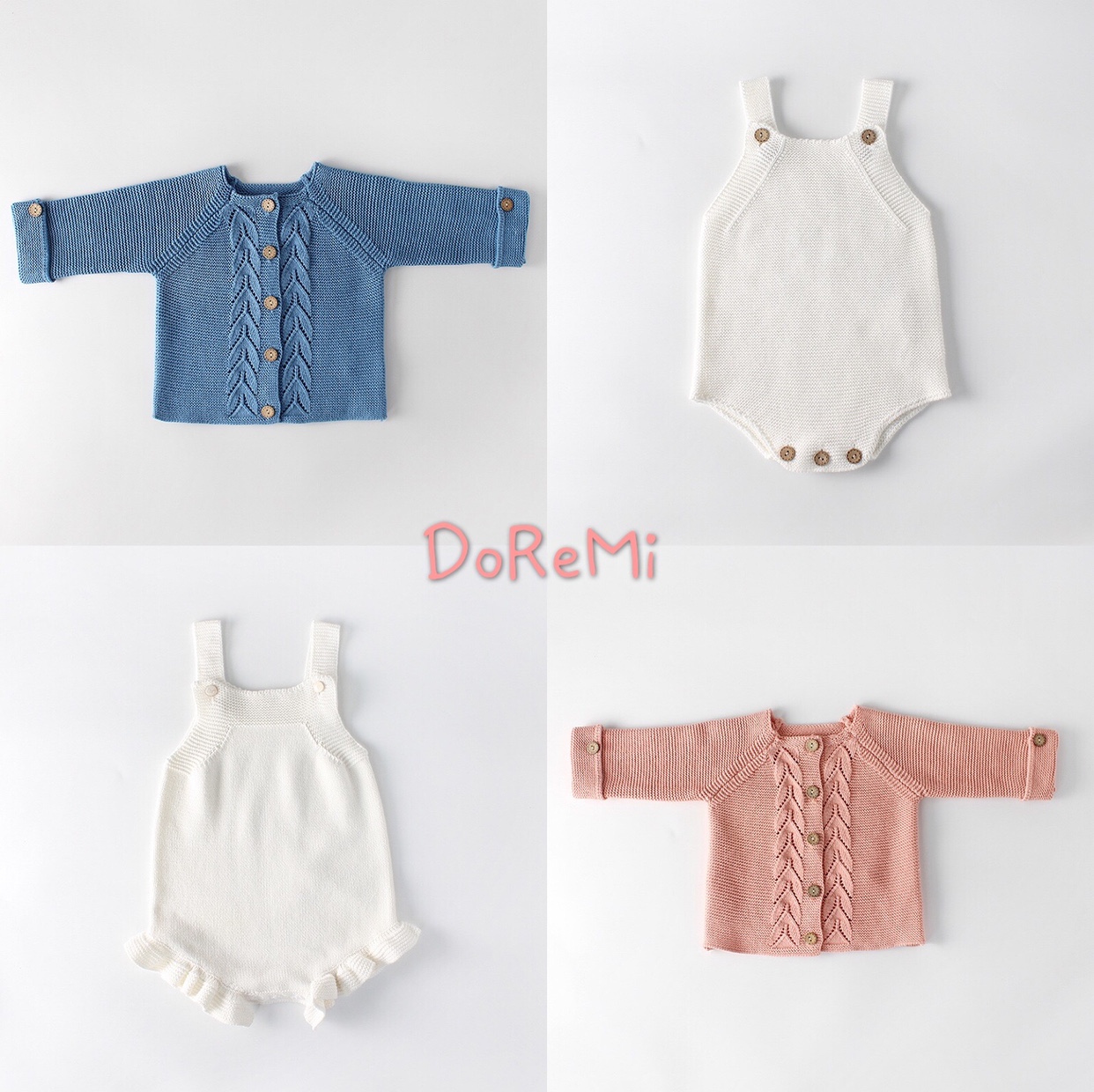 男女通用中性风针织龙凤胎哈衣