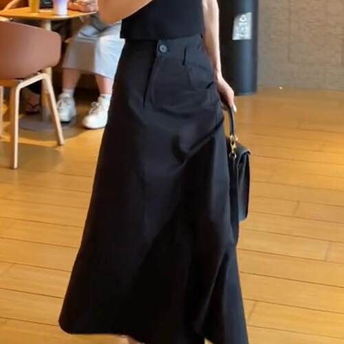 半身裙女春秋新款高腰显瘦a字裙