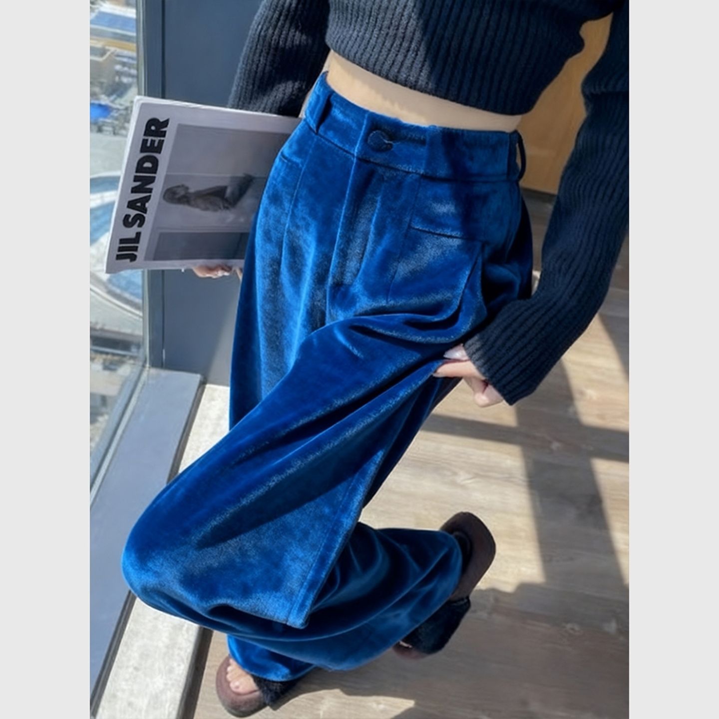 2025年超火的午夜蓝色直筒裤