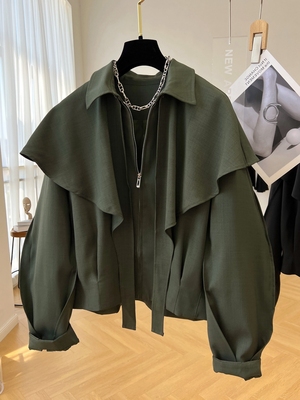 设计感斗篷式披肩外套女春秋