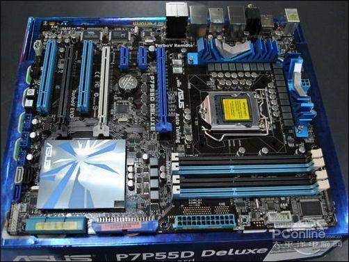 6月到 库存没上过机 华硕p7p55d deluxe p55 1156针 主板 热管