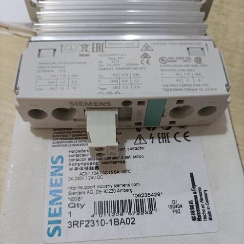 3RF2310-1BA02西门子半导体接触器全新原装现货包邮
