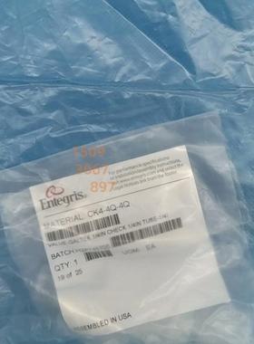 原装正品美国进口Entegris英特格单向阀 CK4-4Q-4Q/CK8-8F-8F-3议