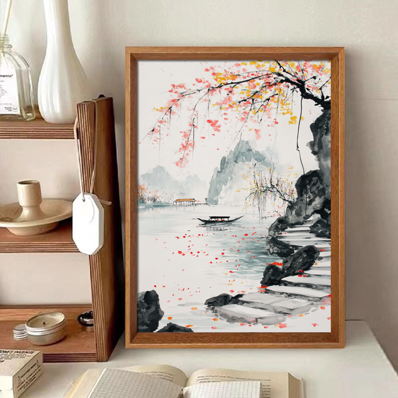 山水风光挂画客厅茶室墙壁装饰画