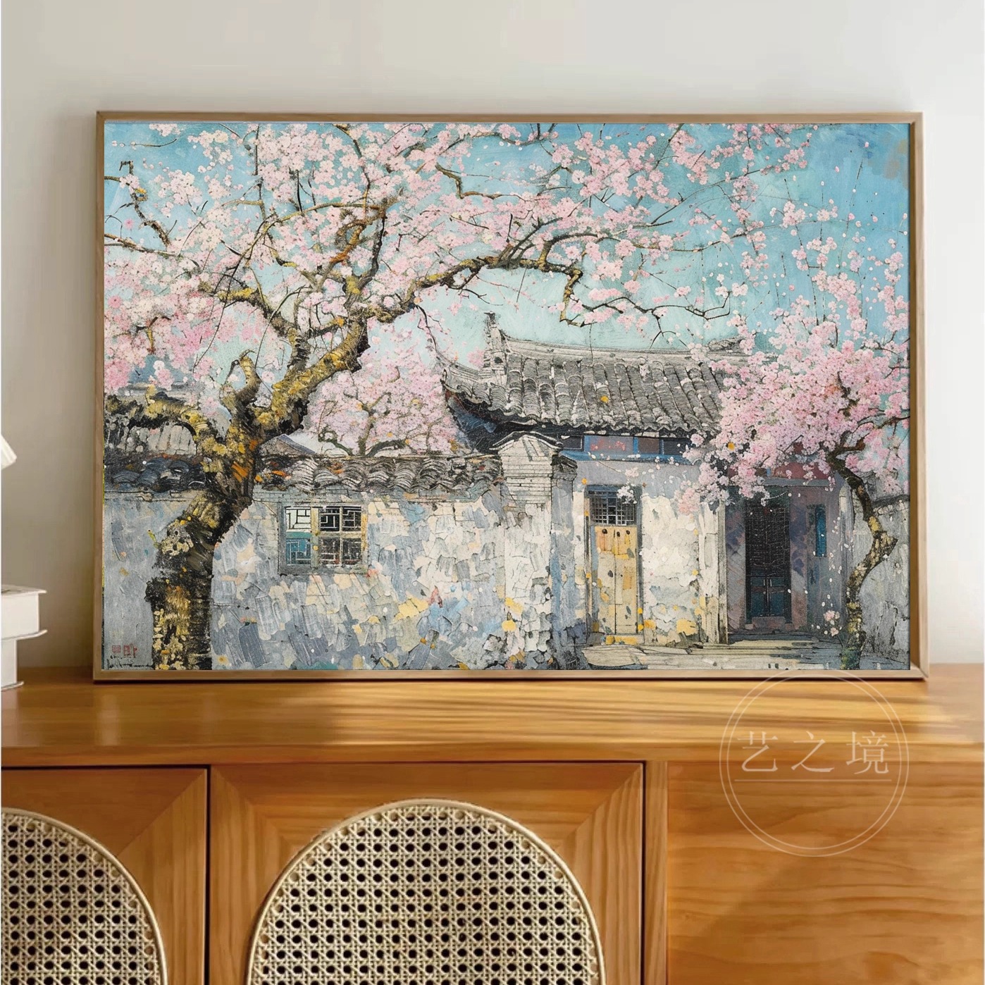 中式水上之乡风景装饰画背景墙画