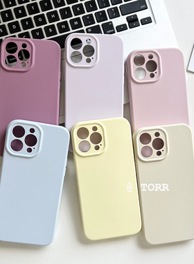 TORR｜全包镜头精孔软糯液态硅胶高级纯色iphone16promax适用于苹果15pro韩系ins风14/15/16液态壳手机壳