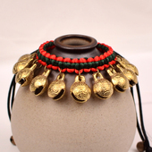 舞蹈表演道具铃铛手链女民族风复古红绳14MM铃铛一步一响脚链脚环