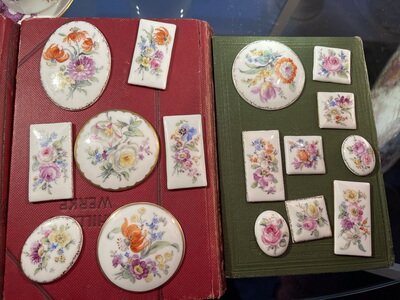 在途 KPM Berlin画师手绘Bavaria小瓷片书签纸垫首饰挂坠镶墙家具