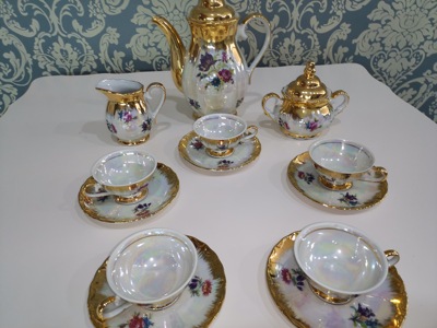 （国现）德国巴伐利亚Bavaria贝母光泽碎花摩卡宫廷风瓷咖啡套装