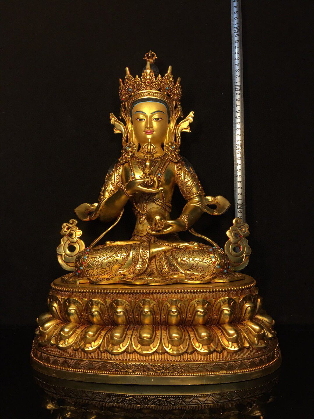古玩金刚萨埵黄铜鎏金菩萨藏佛佛像家居佛堂供佛装饰品复古摆件