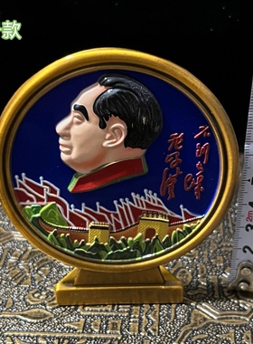 古玩彩绘纯铜人物像立牌做旧包浆收藏家居办公装饰工艺品礼品摆件