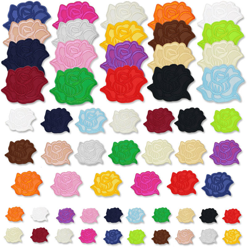 玫瑰花朵刺绣布贴补丁贴衣服帽辅料diy装饰贴花窗帘被套补洞贴花