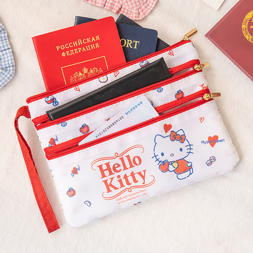 外贸三丽鸥证件包kellokitty拉链分格护照收纳包机票文件笔袋