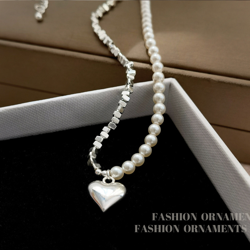 高级感不对称拼接碎银子珍珠