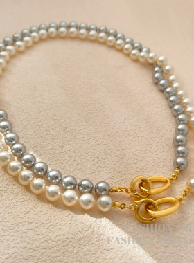 法式优雅正圆珍珠项链