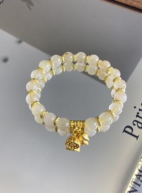 【好运连连】天然金发晶莲蓬吊坠手串小众设计新中式国风精致手链