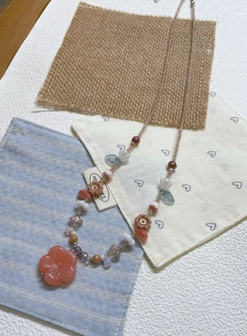 手工制作项链一只童手作 原创设计捷克琉璃珠串珠项链女款锁骨链