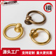 新中式 纯铜圆拉手复古木门把手衣橱柜抽屉门把手全铜实心黄铜拉环