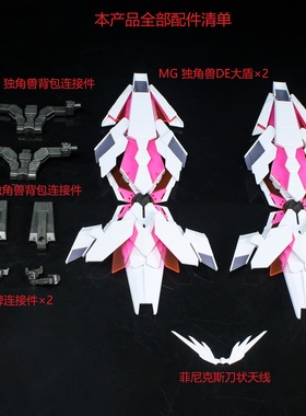 现货 包邮 EW MG 1/100 独角兽 强化DE大盾 DE盾 盾牌武器包 改件