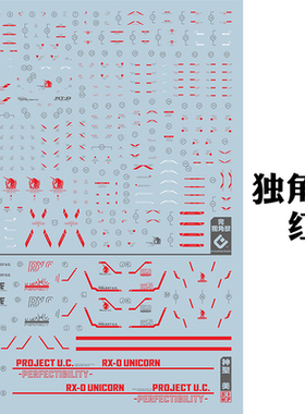 EVO 模型水贴 RG 独角兽 荧光 红色 兽 RG30BL