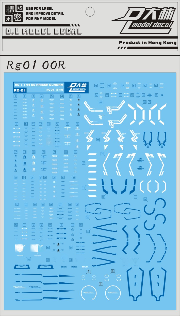 rg01 大林 系列 rg 1/144 00r 00 raiser 00r 专用水贴