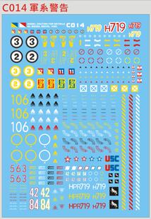 C014 大林 模型 军事 格纳库 机甲兵人 警告系 水贴