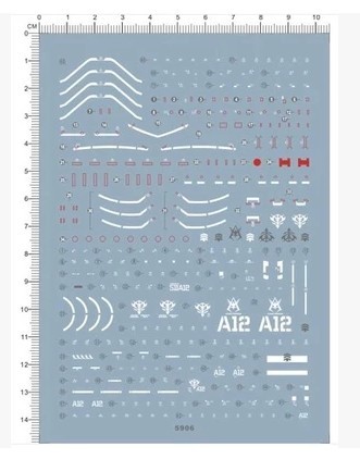 5906-W75 RG MS-06S ZAKU II 夏亚红扎古 高达水贴