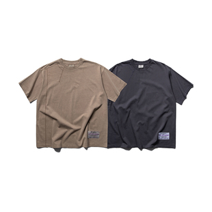 T恤男宽松潮牌学生短袖 S原创水洗做旧明线半袖 体恤女 24S HOVERAT