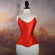 过年穿红色三角杯平角杯辣妹性感显身材收腰婚纱缎缎面鱼骨抹胸衣