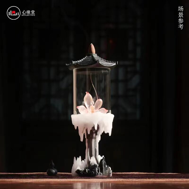 心缘堂琉璃梵净山烛台香炉香器倒流香禅意创意家居茶道摆件香座