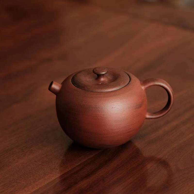 红粉引苹果泡茶壶景德镇手工陶瓷茶具一人饮单个小品壶130ml
