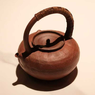 半斋怀弓藤编小提梁壶景德镇陶瓷功夫茶具煮茶壶明火烧水壶400ml