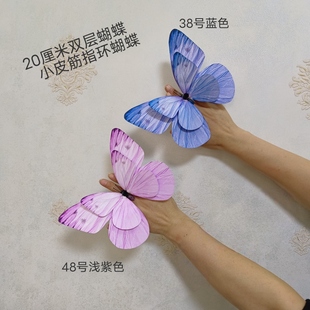 彩蝶舞夏蝴蝶皮筋指环蝴蝶有松紧手腕皮筋蝴蝶不会出现断翅膀情况