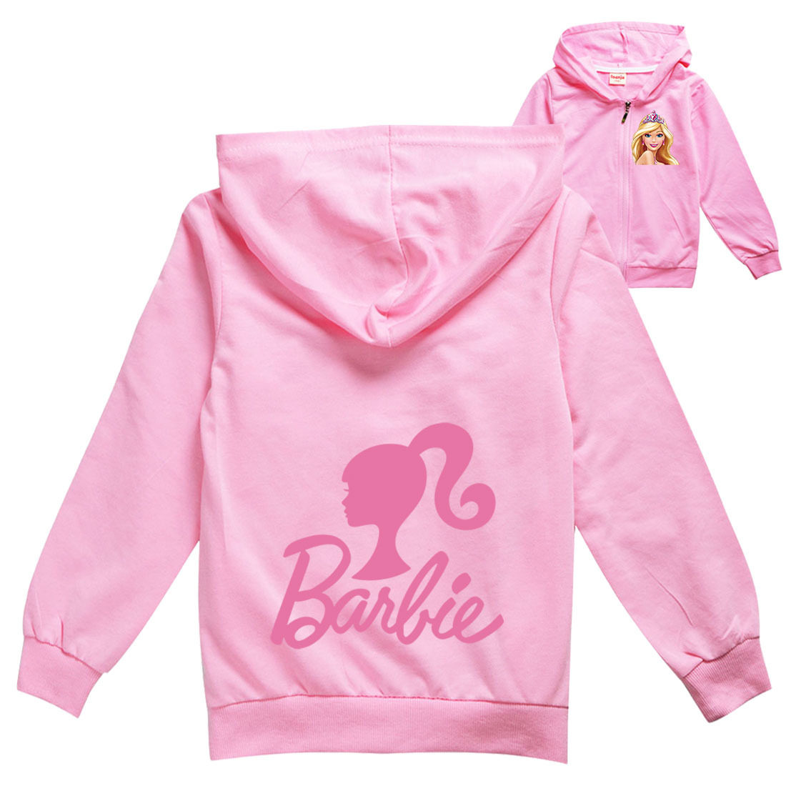 barbie女童外套芭比春秋连帽上衣