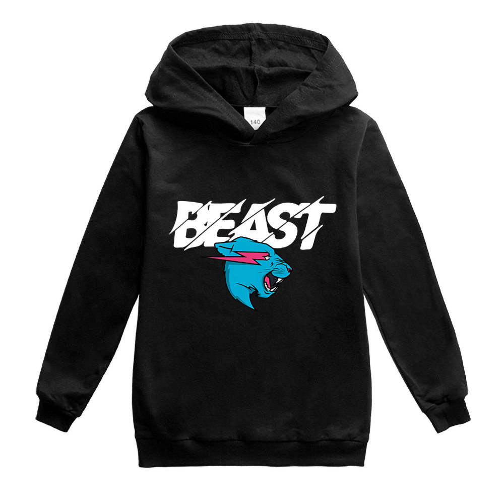 野兽先生mr beast男童长袖卫衣lightning秋季上衣帽衫 2022中大童