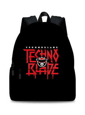 3D背包technoblade猪皇血神印花男女双肩包旅行大容量牛津布 2022