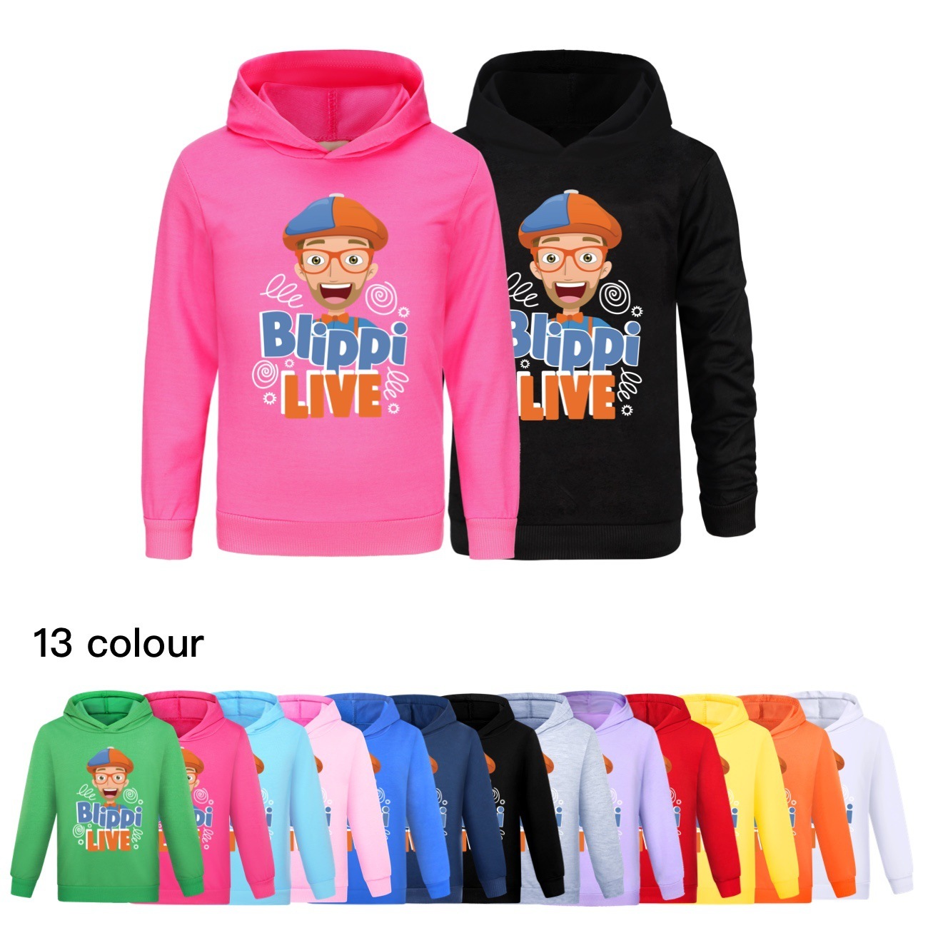 Blippi儿童卡通卫衣套头连帽