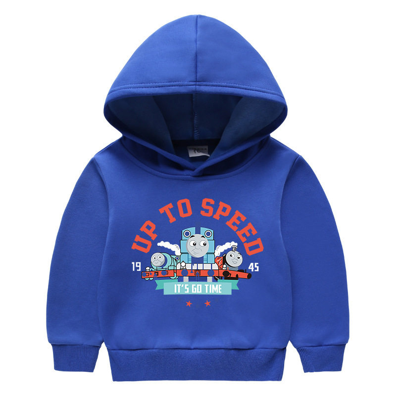 Thomas托马斯男童冬季加绒卫衣2022宝宝防寒连帽上衣外套儿童加厚