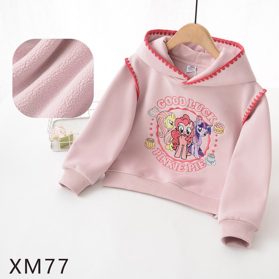 小马宝莉粉色连帽卫衣加厚2025秋冬款my little pony宝宝套头外套